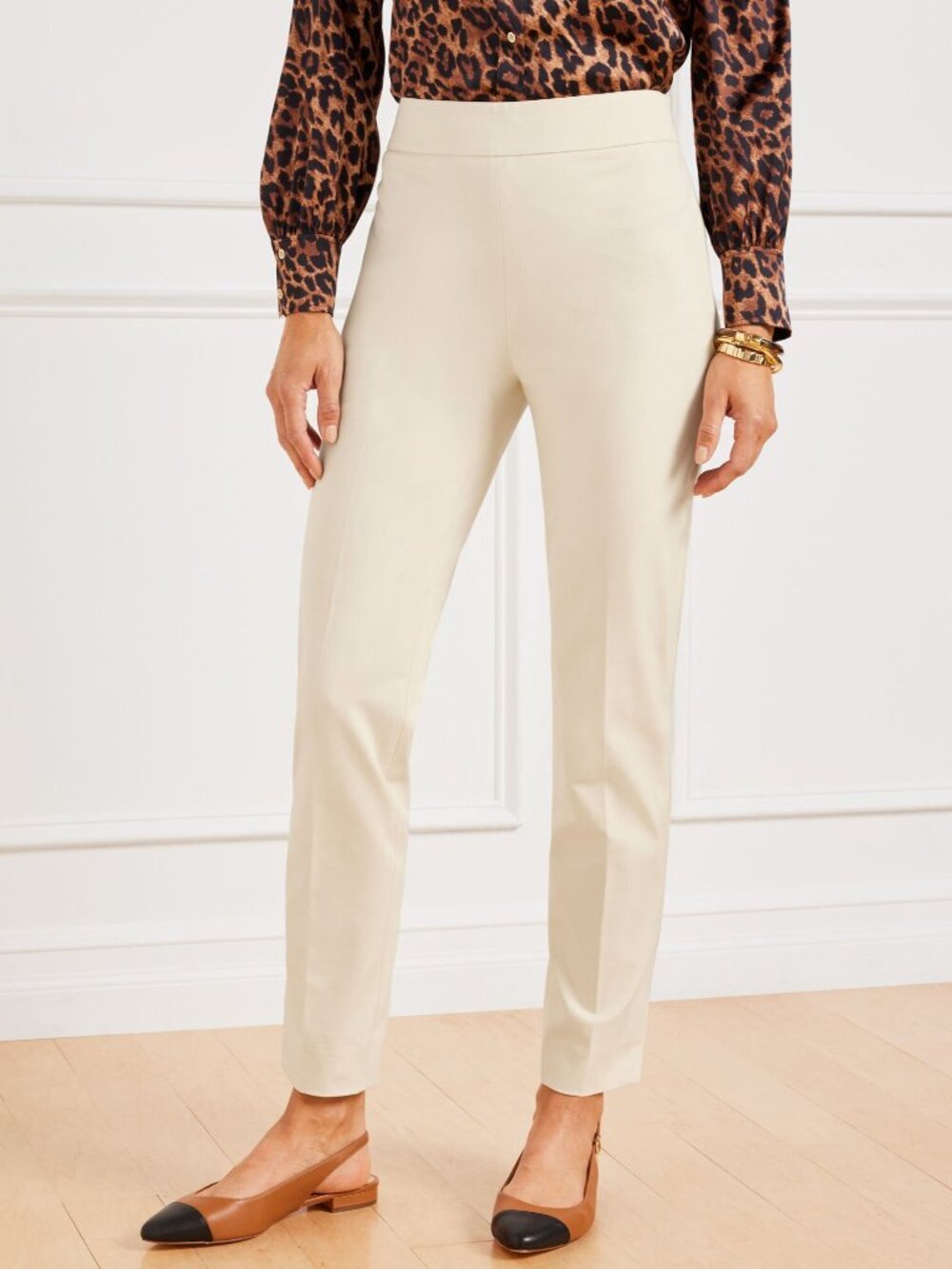NWT Talbots Womens Size 14 Petite 14 14P Beige Chatham Ankle Pants NEW